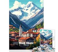 Puzzle da 1000 pezzi per adolescenti villaggio di montagna del Monte Bianco giocattolo decorazione da parete regali di Babbo Natale segreto gioco impossibile decompressione intellettuale 38x26cm