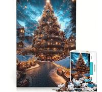 Puzzle da 1000 pezzi per adolescenti "Villaggio di Natale incantato", gioco pratico, sfida impegnativa, collezione d'artista, belle arti 38x26cm