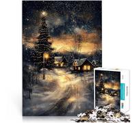 Puzzle da 1000 pezzi per adolescenti Villaggio di Natale innevato Gioco intellettuale Attività divertenti a casa, regali di compleanno, regali di viaggio, 52x38cm