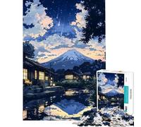 Puzzle da 1000 pezzi per adolescenti villaggio giapponese notturno puzzle per adulti gioco pratico sfida difficile da completare (dimensioni 50x75cm)