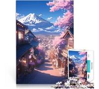 Puzzle da 1000 pezzi per adolescenti Villaggio Sakura Monte Fuji Giochi educativi Decorazione della casa Interazione genitore-figlio 75x50cm