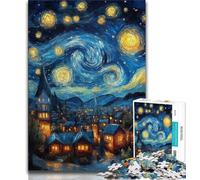 Puzzle da 1000 pezzi per adolescenti Villaggio sotto il cielo notturno Puzzle da 1000 pezzi, giocattolo educativo intellettuale decomprimente Regalo di compleanno (dimensioni 75x50cm)