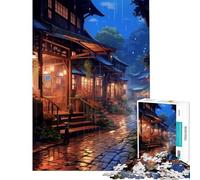 Puzzle da 1000 pezzi per adolescenti villaggio strada sotto la pioggia aiuta ad allenare il cervello sviluppa l'analisi e la logica gioco educativo per ragazzi dai 14 anni in su (50x75cm)