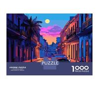 Puzzle Da 1000 Pezzi Per Adolescenti Vintage Car in Havana Street Puzzle Giochi Rilassanti Ma Divertenti E Spiritosi Regalo Di Compleanno, Regali, 52x38cm/1000pcs