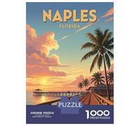 Puzzle Da 1000 Pezzi Per Adolescenti Vintage Naples Florida Pier Sunset Wall Art Decor Puzzle Per Adulti Giochi Divertenti Regali Per Donne Per Compleanno, Natale 52x38cm/1000pcs