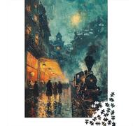 Puzzle Da 1000 Pezzi Per Adolescenti Vintage Steam Train Arrival Puzzle Per Adulti Giochi Rilassanti Ma Divertenti E Umoristici Sfida Da Completare 52x38cm/1000pcs