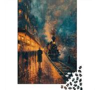 Puzzle Da 1000 Pezzi Per Adolescenti Vintage Train Station Puzzle Per Adolescenti Gioco Rompicapo Regali Per Donne Attività Divertenti A Casa 38x26cm/1000pcs