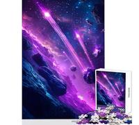 Puzzle da 1000 pezzi per adolescenti viola neon spazio cosmico asteroidi giocattoli antistress regali di Babbo Natale segreto gioco impossibile aiuta a esercitare il cervello dimensioni 50x75cm