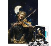 Puzzle da 1000 pezzi per adolescenti Violinista Sotto la Luna Puzzle da 1000 pezzi Decorazione per la casa Giocattolo Decorazione da parete Offerta Regalo per tutta la famiglia (38x26cm)