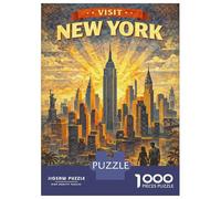 Puzzle Da 1000 Pezzi Per Adolescenti Visit New York City Vintage Puzzle Per Adolescenti Gioco Pratico Decorazione Perfetta Per È Ideale Come Regalo 70x50cm/1000pcs