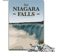 Puzzle da 1000 pezzi per adolescenti Visita alle cascate del Niagara, antistress, sfida difficile, regali di Babbo Natale segreto per età 14 anni in su 50x75cm