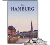 Puzzle da 1000 pezzi per adolescenti Visita Amburgo, allena il tuo cervello e le tue mani Regali di compleanno unici per bambini dai 14 anni in su, 75x100cm