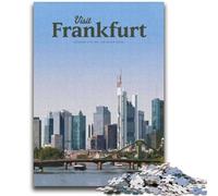 Puzzle da 1000 pezzi per adolescenti Visita Francoforte Gioco stimolante e gioco per famiglie Decorazione murale Regali unici per compleanno e Natale (dimensioni 38x52cm)