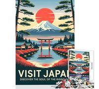 Puzzle da 1000 pezzi per adolescenti "Visita il Giappone" poster di viaggio giocattoli antistress fantastici regali e giocattoli gioco educativo con pezzi completamente interconnessi di forma casuale