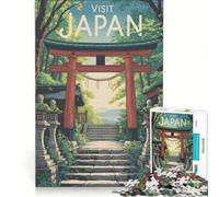 Puzzle da 1000 pezzi per adolescenti: Visita il Giappone poster di viaggio gioco per famiglie decorazione da parete rafforza l'amore tra le coppie 38x52cm