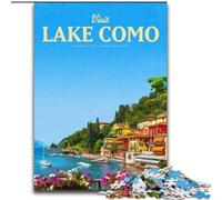 Puzzle da 1000 pezzi per adolescenti Visita il lago di Como, adatto a persone dai 14 anni in su, giochi educativi, regali di Babbo Natale segreto, 26x38cm
