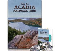 Puzzle da 1000 pezzi per adolescenti "Visita il Parco Nazionale di Acadia", giochi educativi, decorazioni per la casa, regalo di compleanno, regali, arte murale (75x50cm)