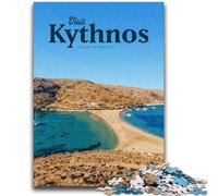 Puzzle da 1000 pezzi per adolescenti Visita Kythnos Aiuta il cervello ad allenarsi Giocattoli avvincenti per coltivare la pazienza Decorazione da parete (dimensioni 38x26cm)