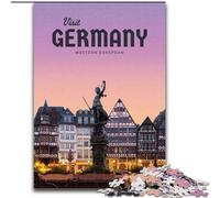 Puzzle da 1000 pezzi per adolescenti Visita la Germania Gioco intellettuale giocattolo per la decorazione della casa per età 14 anni in su (26x38cm) 1000 pezzi