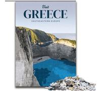 Puzzle da 1000 pezzi per adolescenti Visita la Grecia Gioco intellettuale giocattolo per la decorazione della casa per età 14 anni in su (50x75cm) 1000 pezzi