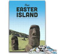 Puzzle da 1000 pezzi per adolescenti Visita l'Isola di Pasqua Puzzle per adolescenti, giocattolo educativo Giochi divertenti per famiglie Decorazione unica per la casa (26x38cm)