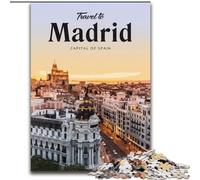 Puzzle da 1000 pezzi per adolescenti Visita Madrid, allena il tuo cervello e le tue mani Regali di compleanno unici per bambini dai 14 anni in su, 50x75cm