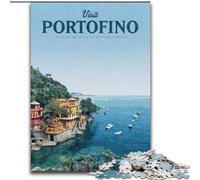 Puzzle da 1000 pezzi per adolescenti Visita Portofino, giocattolo educativo intellettuale decomprimente, regalo di compleanno, regali, arte murale 26x38cm