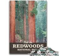Puzzle da 1000 pezzi per adolescenti Visita Redwood Aiuta il cervello ad allenarsi Giocattoli avvincenti per coltivare la pazienza Decorazione da parete (dimensioni 38x52cm)