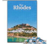 Puzzle da 1000 pezzi per adolescenti Visita Rodi, adatto a persone dai 14 anni in su Giochi educativi Regali di Babbo Natale segreto 26x38cm