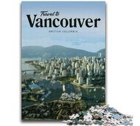 Puzzle da 1000 pezzi per adolescenti Visita Vancouver Aiuta il cervello ad allenare Giocattoli avvincenti per coltivare la pazienza Decorazione murale (dimensioni 50x75cm)