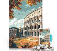Puzzle da 1000 pezzi per adolescenti Vista autunnale del Colosseo Divertimento in famiglia Regalo di compleanno, regali, arte murale 70x100cm