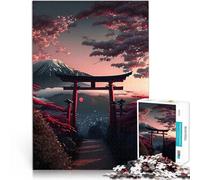 Puzzle da 1000 pezzi per adolescenti Vista del cancello Torii sul monte Fuji Regali di giochi impegnativi Ottimo regalo per i giochi 38x26cm
