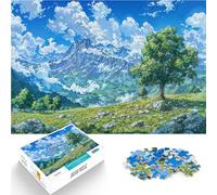 Puzzle da 1000 pezzi per adolescenti Vista dell'albero della montagna anime Gara di velocità delle mani Migliorare l'amore tra le coppie 38x26cm