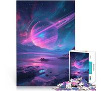 Puzzle da 1000 pezzi per adolescenti Vista di Saturno su un pianeta Gioco rompicapo Ogni pezzo è unico - Gioco divertente e stimolante per tutta la famiglia 70x100cm
