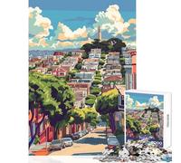 Puzzle da 1000 pezzi per adolescenti vista sulla collina di San Francisco giocattolo educativo regalo divertente giochi per famiglie attività divertenti a casa dimensioni 38x26cm