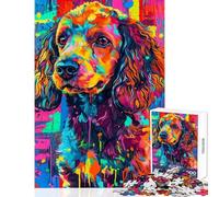 Puzzle da 1000 pezzi per adolescenti vivace disegno di cane puzzle per ragazzi giocattolo decorativo da parete modello da assemblare regalo di compleanno regali (dimensioni 38x26cm)