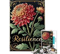 Puzzle da 1000 pezzi per adolescenti vivaci fiori di dalia resilienza in cornice dorata puzzle per adulti giochi rilassanti migliora la memoria regalo per amici e familiari (dimensioni 38x52cm)
