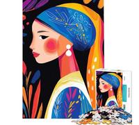 Puzzle da 1000 pezzi per adolescenti vivida visione fauvista di ragazza con l'orecchino di perla Difficile e stimolante attività per famiglie decorazione per la casa giocattolo per ragazzi dai 14 anni