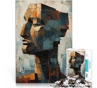 Puzzle da 1000 pezzi per adolescenti Vivido volto astratto Antistress Vacanza in patria Uccidere il tempo con poster abbinato e foglio di quiz 26x38cm
