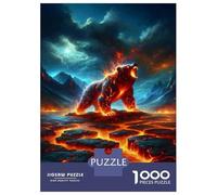 Puzzle Da 1000 Pezzi Per Adolescenti Volcanic Lava Bear Art Print Puzzle Per Adulti Giochi Rilassanti Ma Divertenti E Umoristici È Ideale Come Regalo 52x38cm/1000pcs