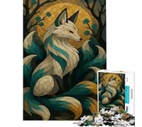 Puzzle da 1000 pezzi per adolescenti volpe a nove code arte digitale sfida per l'intelligenza giocattolo avvincente giochi educativi difficile ottimo regalo (dimensioni 38x26cm)