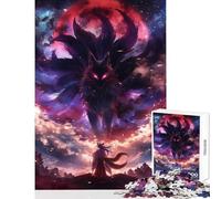 Puzzle da 1000 pezzi per adolescenti Volpe a nove code giocattoli antistress opera d'arte regalo gioco rompicapo con poster abbinato e foglio di quiz dimensioni 38x52cm