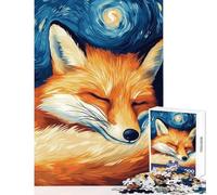 Puzzle da 1000 pezzi per adolescenti Volpe addormentata Notte stellata Giocattoli antistress Ottimi regali e giocattoli Gioco rompicapo Allena il tuo cervello e le tue mani Dimensioni 38x52cm