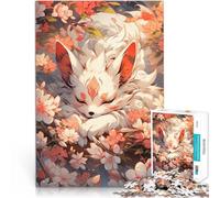 Puzzle da 1000 pezzi per adolescenti Volpe addormentata tra i fiori di ciliegio Analisi e logica Regalo di compleanno, regali, arte murale 52x38cm