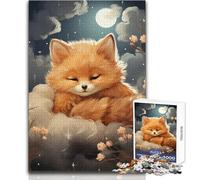 Puzzle da 1000 pezzi per adolescenti Volpe addormentata tra le nuvole Rompicapo Giochi per famiglie Idee regalo per la decorazione della casa Dimensioni 38x52cm