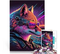 Puzzle da 1000 pezzi per adolescenti Volpe al neon Antistress Vacanza in patria Uccidere il tempo Adatto per la decorazione del desktop 38x26cm