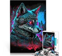 Puzzle da 1000 pezzi per adolescenti Volpe al neon Difficile da completare ma divertente e umoristico perché è ideale come regalo per tutta la famiglia 52x38cm
