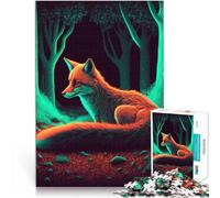 Puzzle da 1000 pezzi per adolescenti volpe al neon per il giocattolo di sfida del gioco educativo perché è ideale come regalo per tutta la famiglia 75x50cm