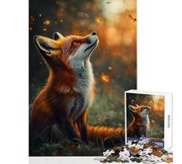 Puzzle da 1000 pezzi per adolescenti Volpe che osserva le lucciole Decorazione per la casa Giocattoli Ottimo regalo per giochi Giochi rilassanti Sfida educativa Dimensioni 50x75cm