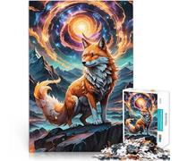 Puzzle da 1000 pezzi per adolescenti Volpe che si basa sulla luce del sole Giocattoli fai da te Lista dei desideri con Babbo Natale 38x26cm